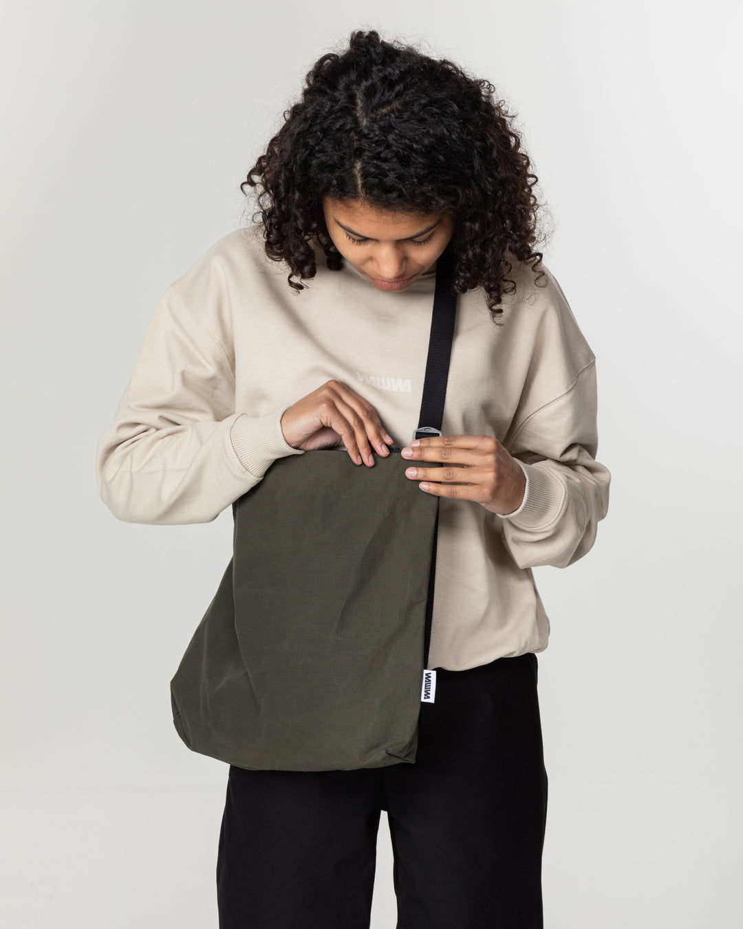 Water Resistant Messenger Bag - Dark Olive
