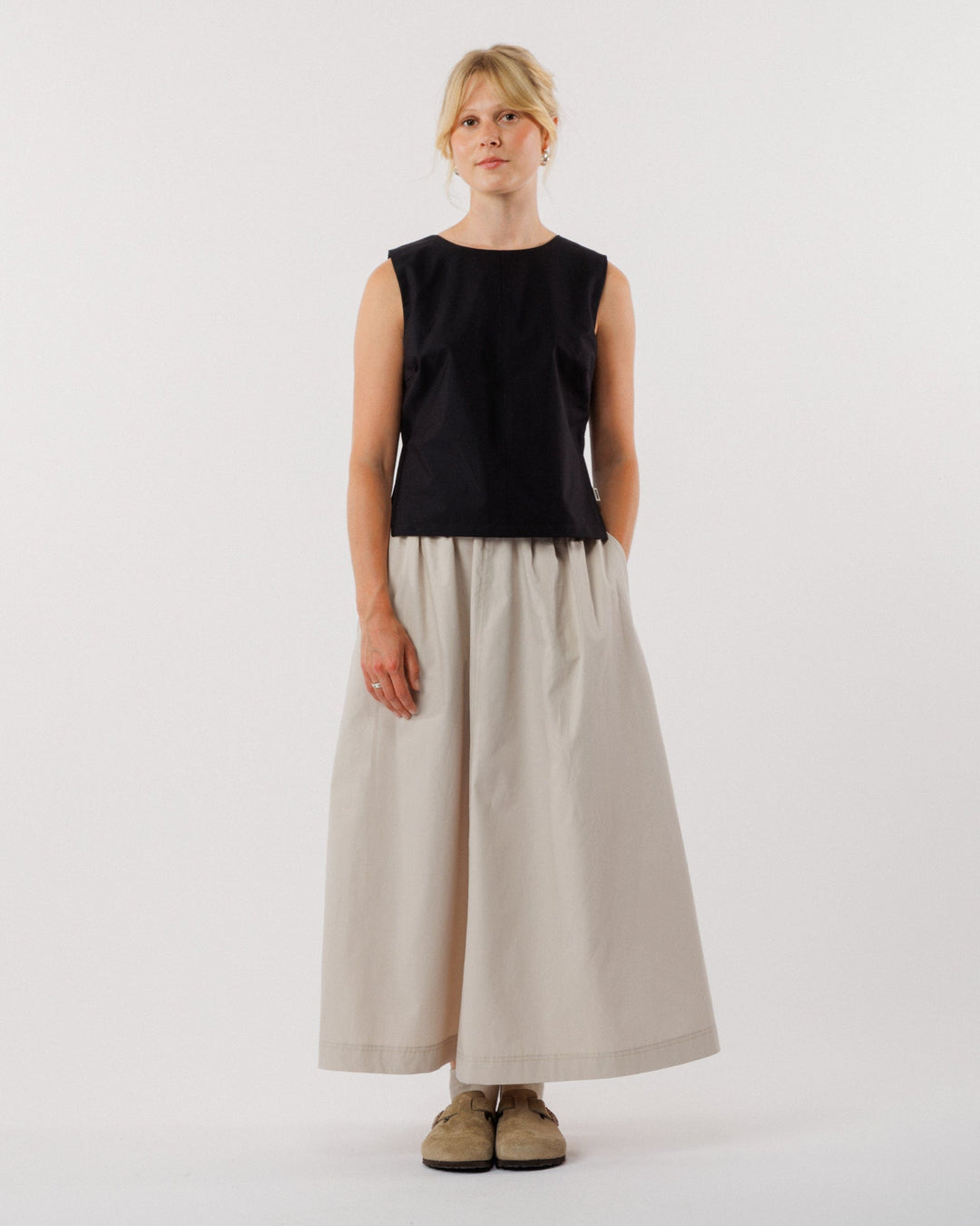Aimee Poplin Top - Black