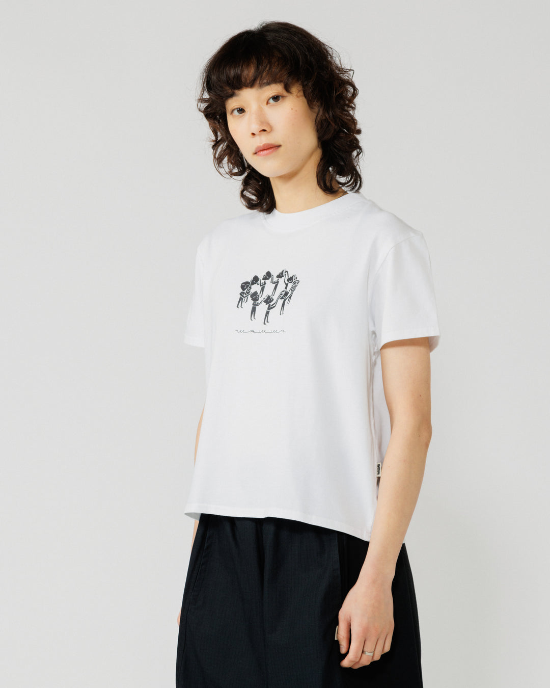 Linear Notion Cropped T-Shirt - White