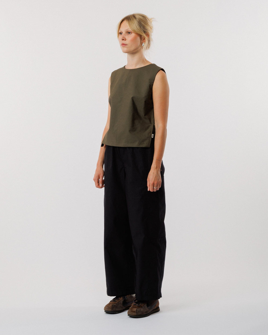 Aimee Poplin Top - Khaki