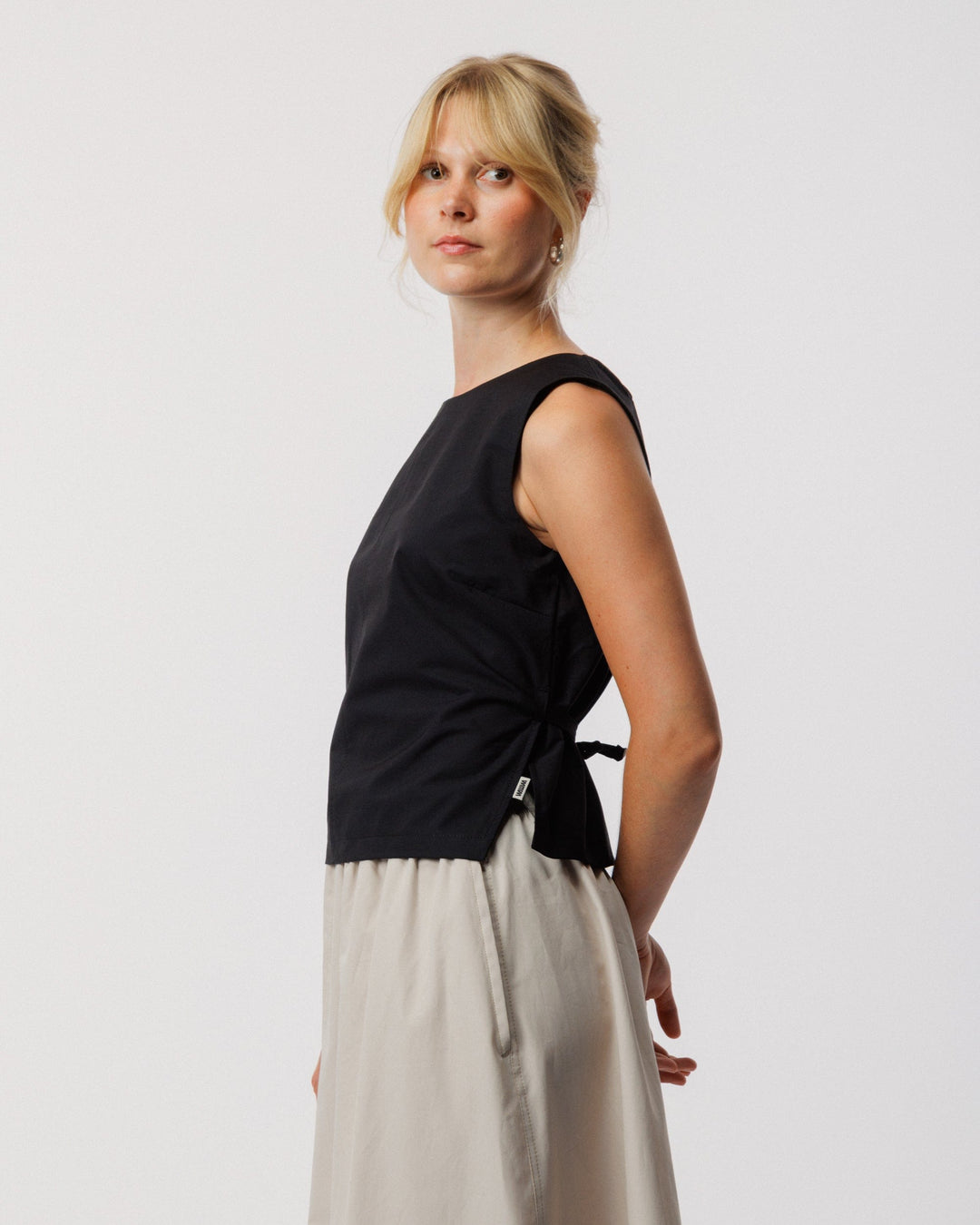 Aimee Poplin Top - Black