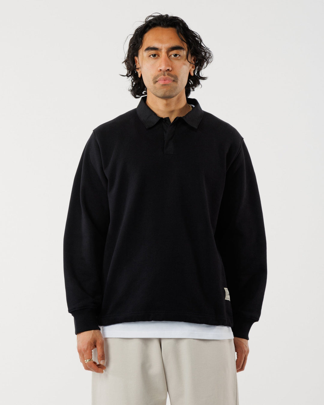 Ellis Rugby Sweatshirt - Black