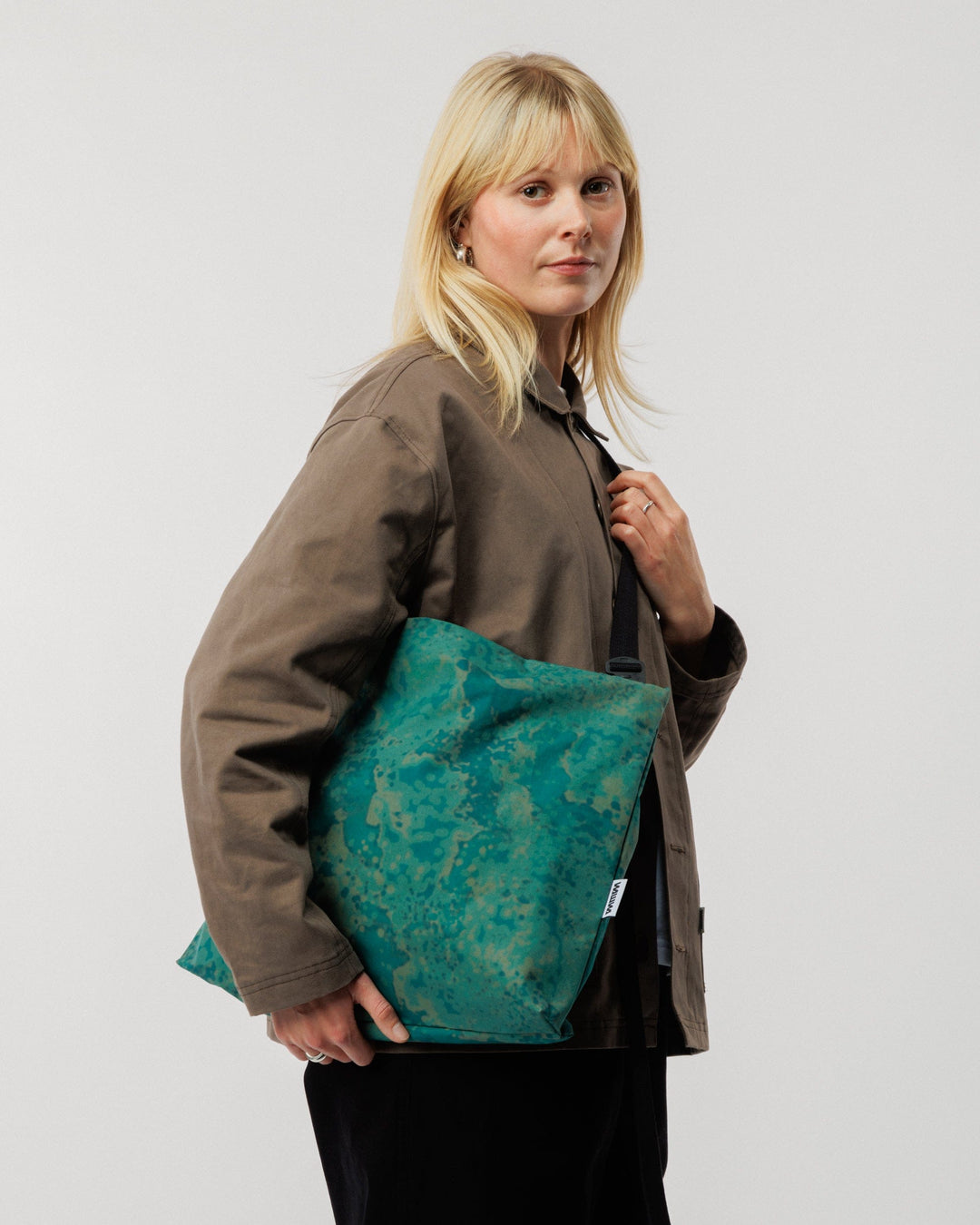 Water Resistant Messenger Bag - Blue Ink