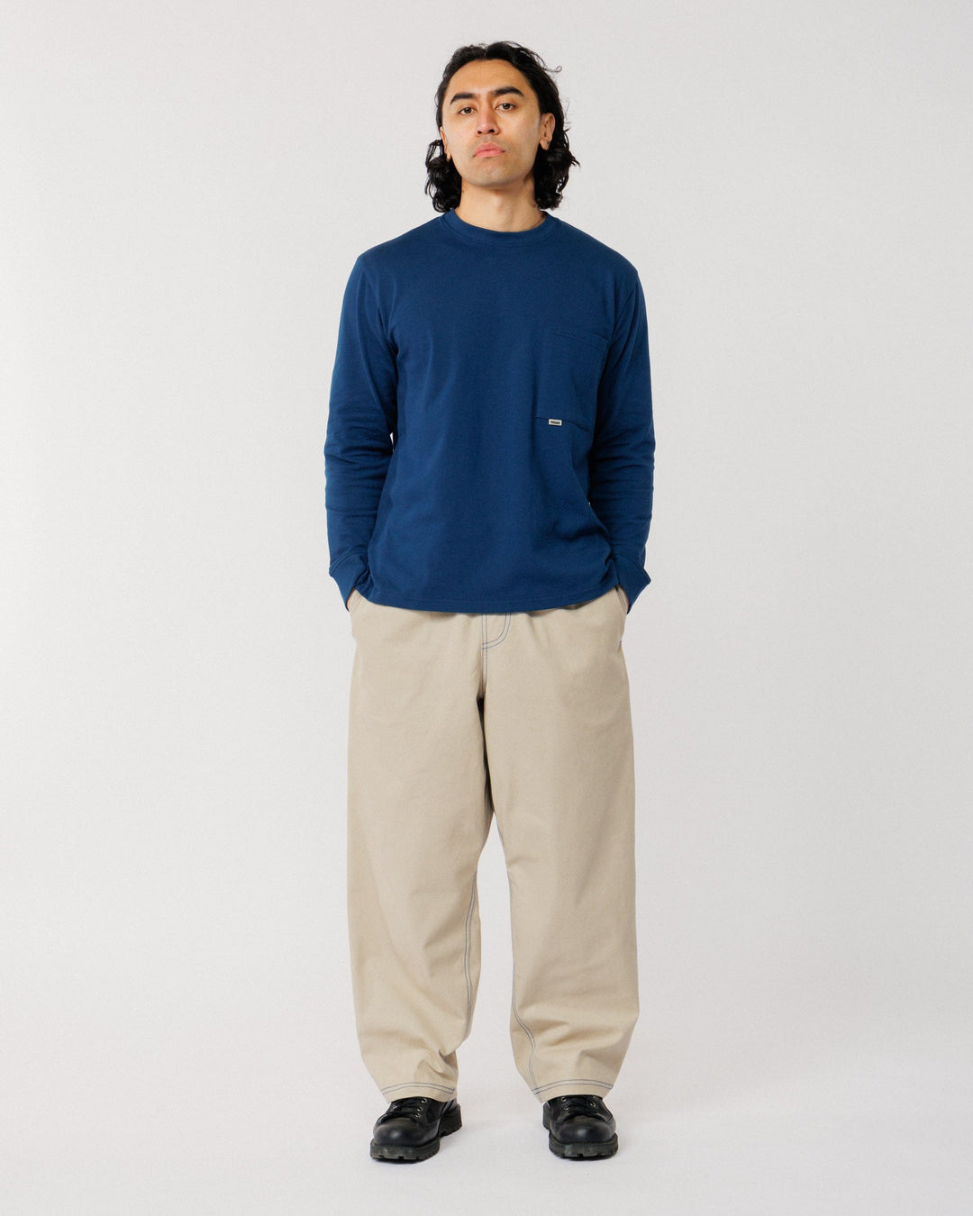 Zama Pant - Stone/Cobalt Contrast