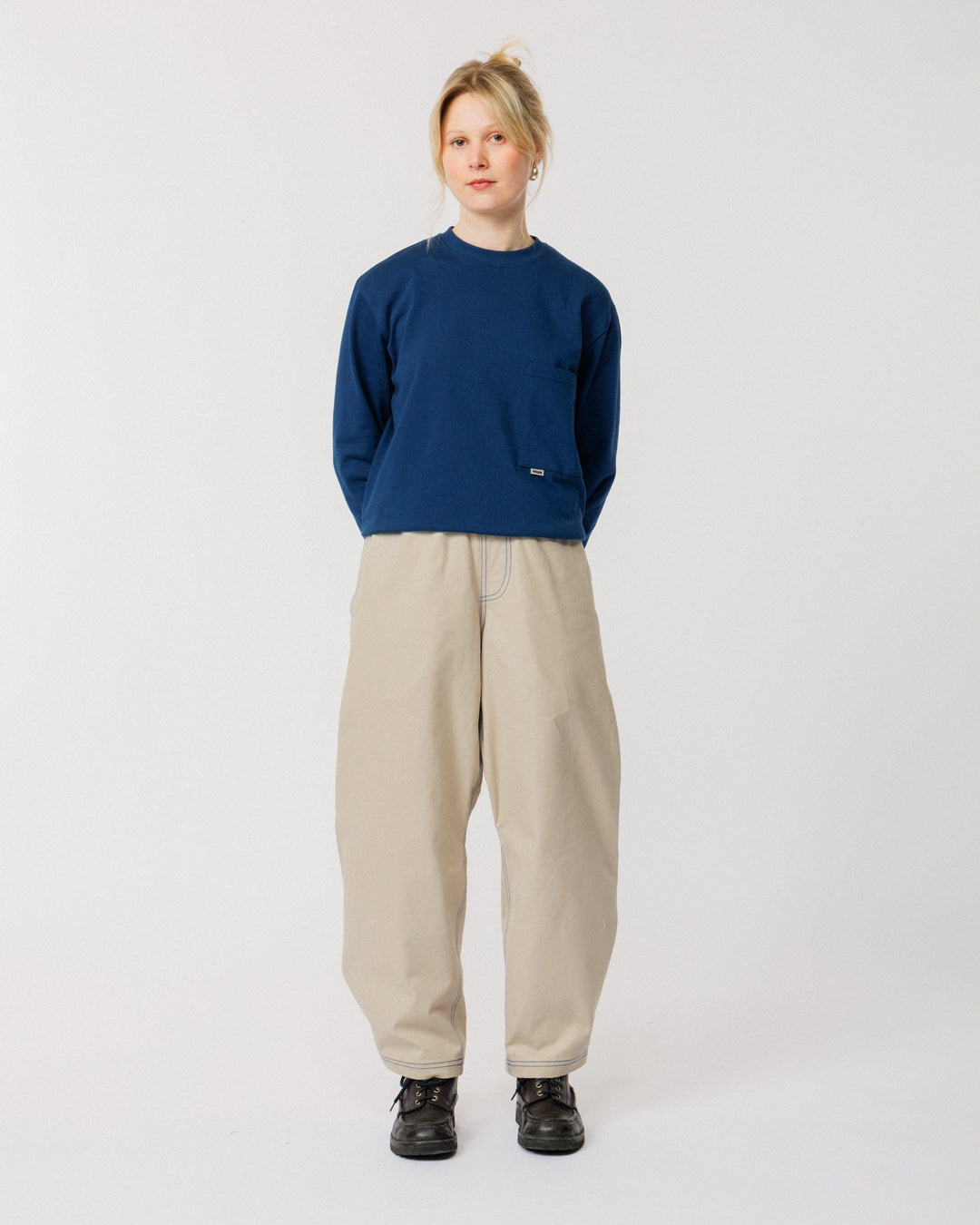Zama Pant - Stone/Cobalt Contrast