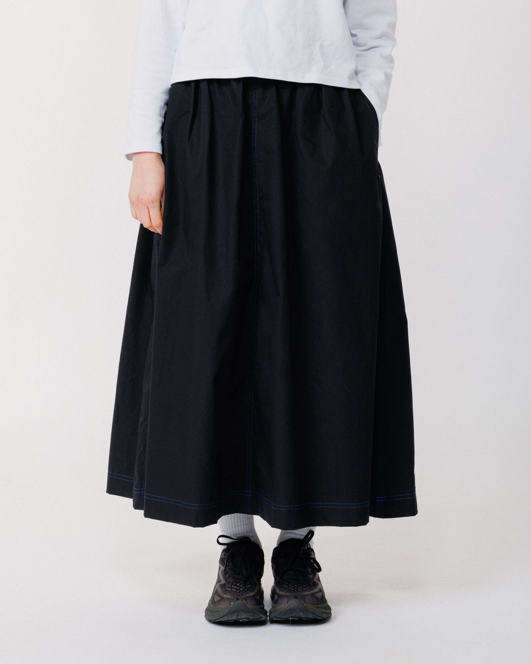 Ayla Poplin Skirt - Black/Cobalt Blue