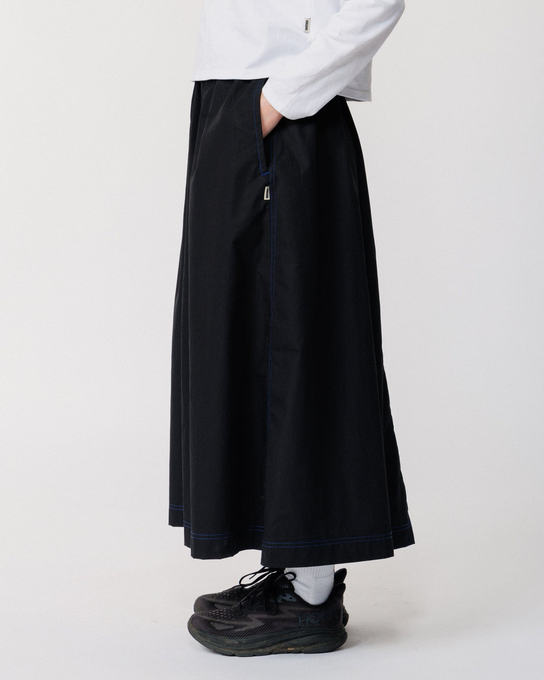 Ayla Poplin Skirt - Black/Cobalt Blue