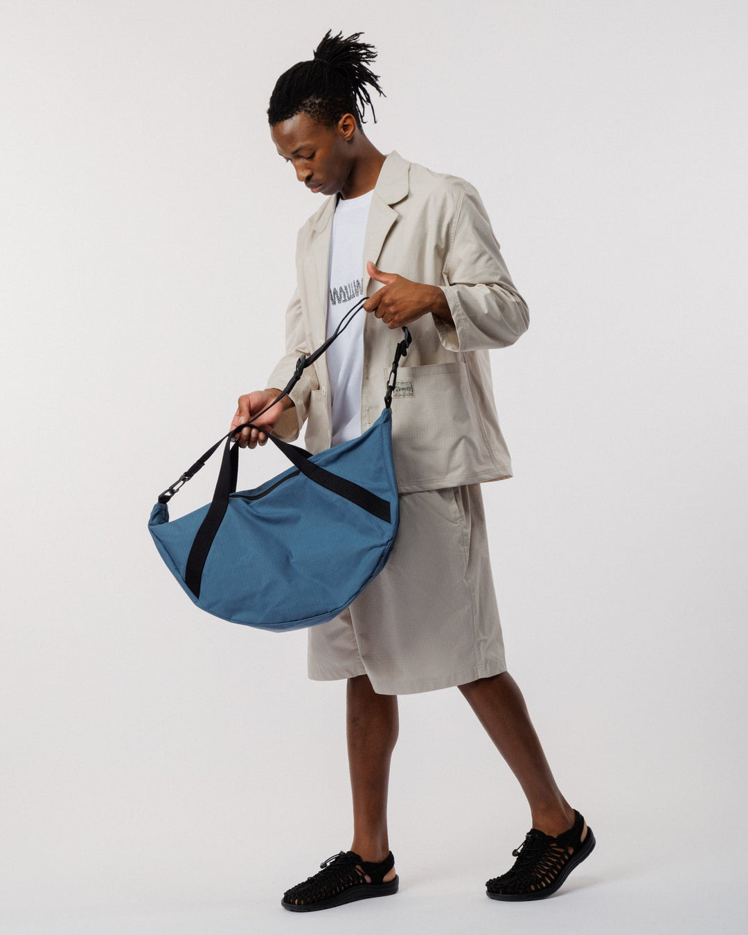 Water Resistant Duffle Bag - Slate Blue