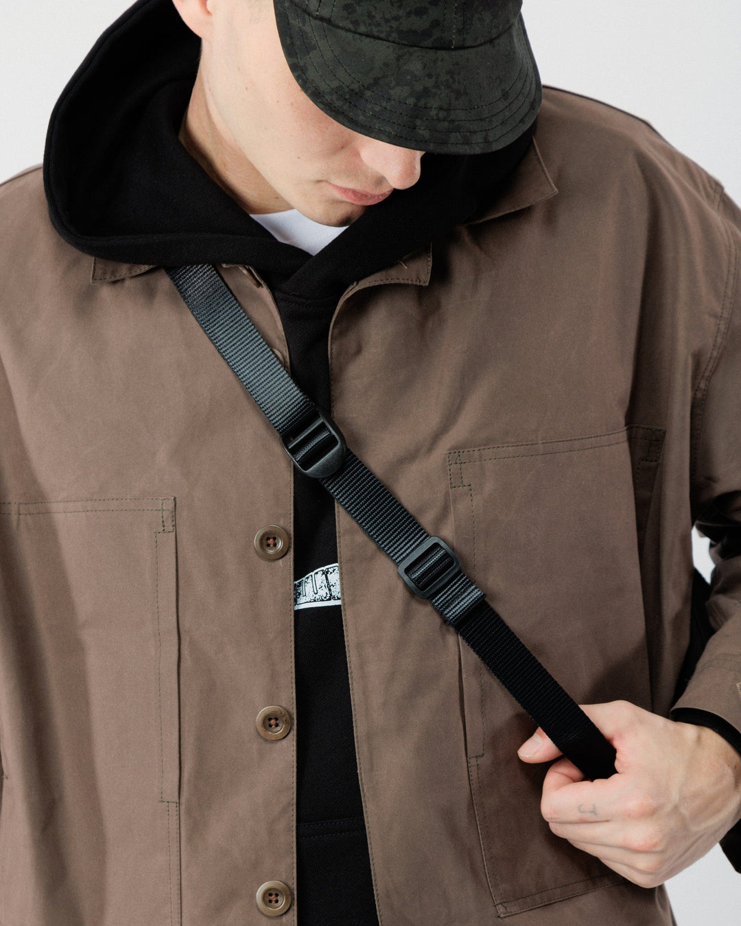 Crescent Crossbody Sling Bag - Black