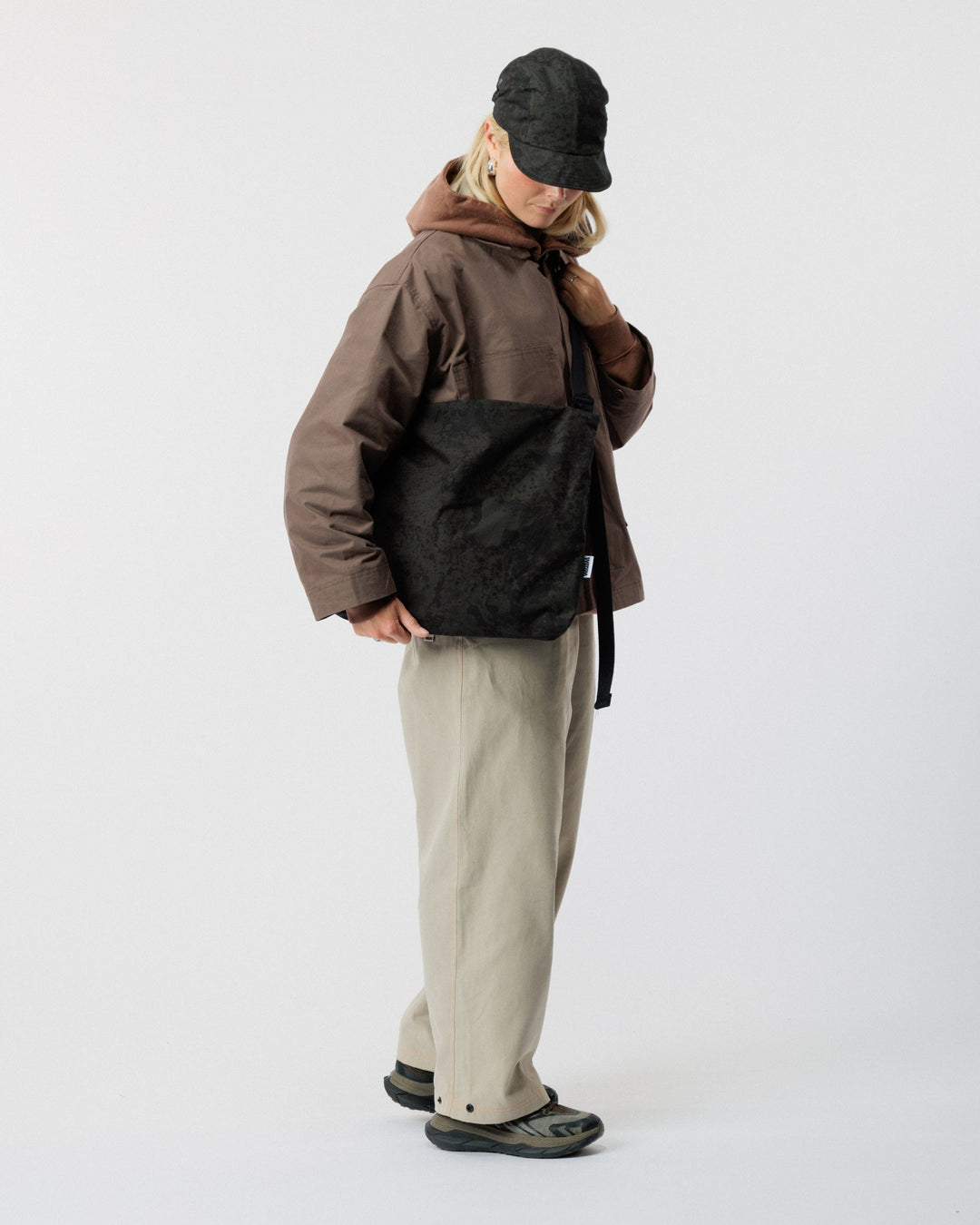 Water Resistant Messenger Bag - Black Ink