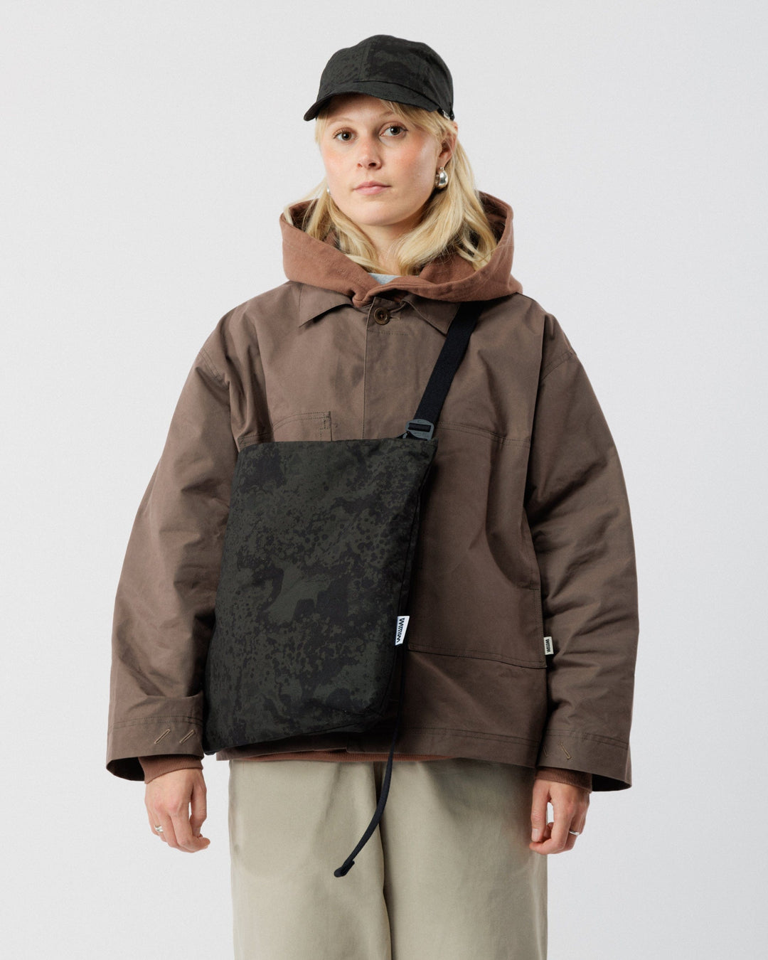 Water Resistant Messenger Bag - Black Ink