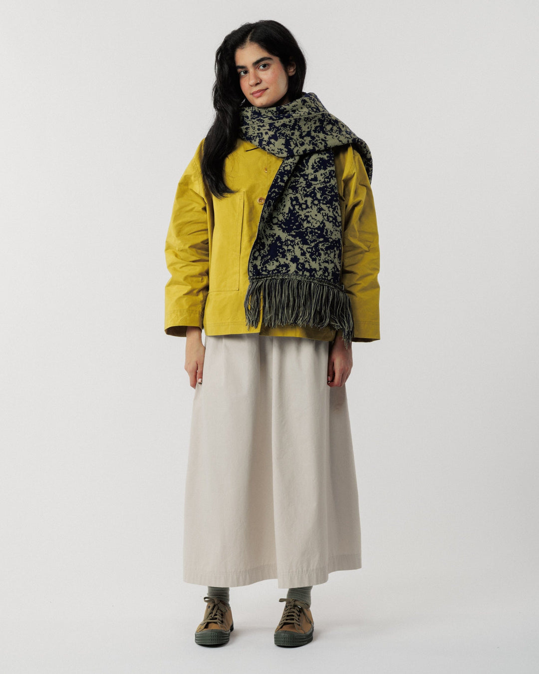 Barley Scarf - Khaki/Navy