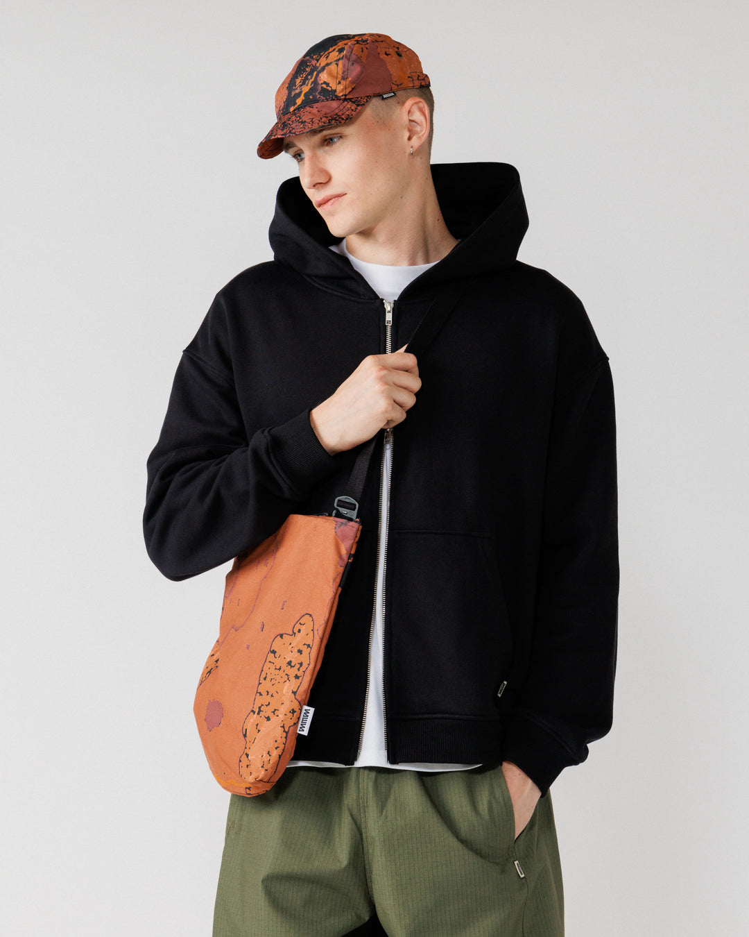 Water Resistant Messenger Bag - Abstract Brick Camo