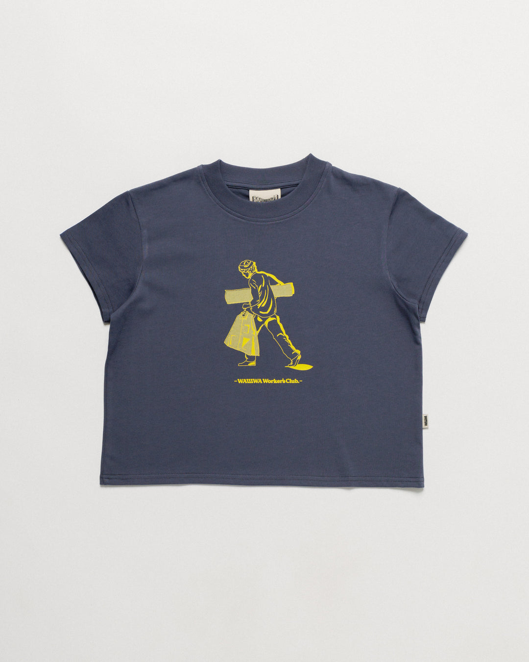 Cropped Workers Stride T-Shirt - Washed Blue