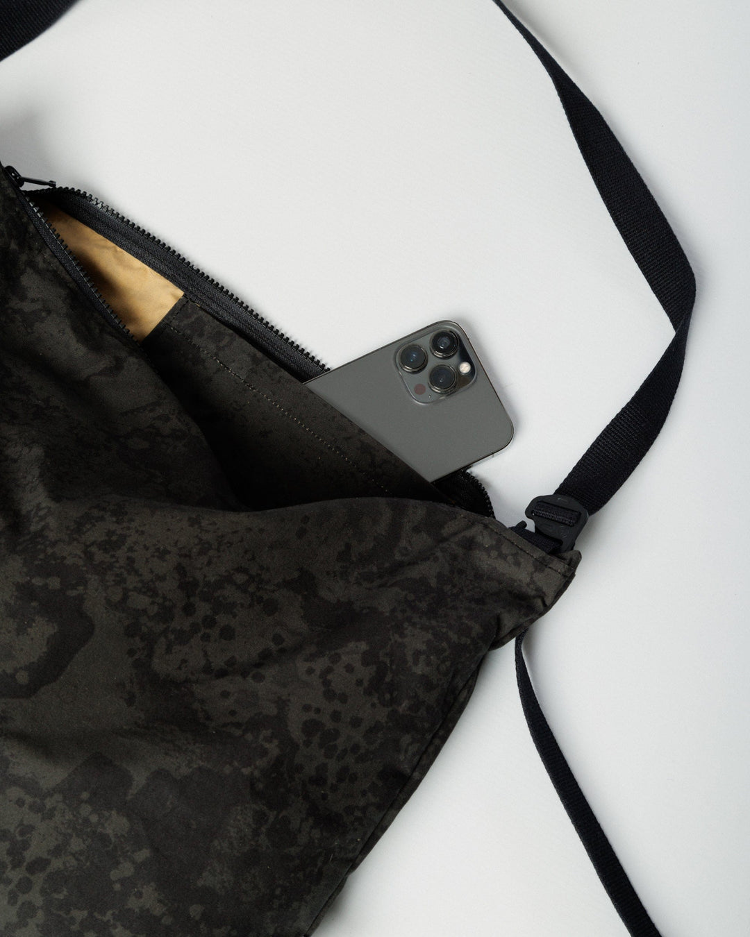 Water Resistant Messenger Bag - Black Ink