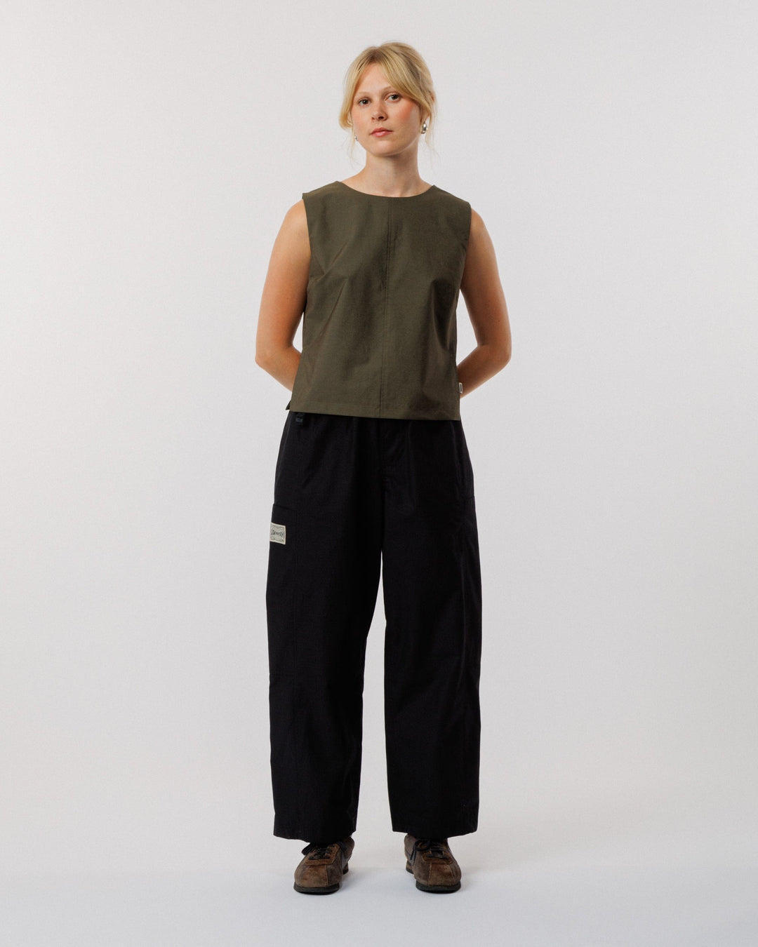 Aimee Poplin Top - Khaki