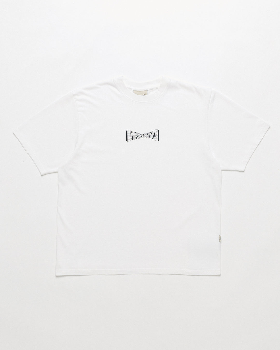 Brick Logo T-Shirt - White — front flat, garment shape