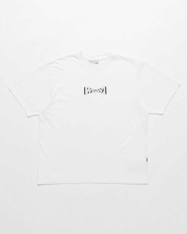 Brick Logo T-Shirt - White — front flat, garment shape