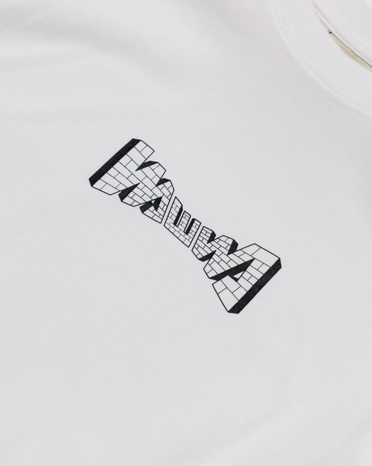Brick Logo T-Shirt - White — graphic close-up, print detail