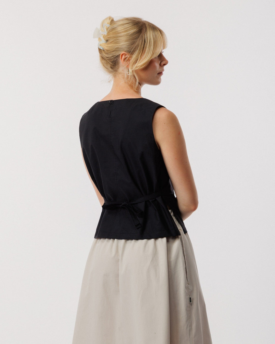 Aimee Poplin Top - Black