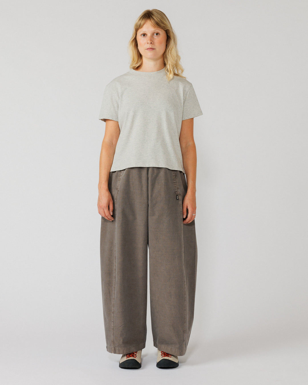 Garment Dyed Atlas Pants - Fawn Brown — women's fit full front