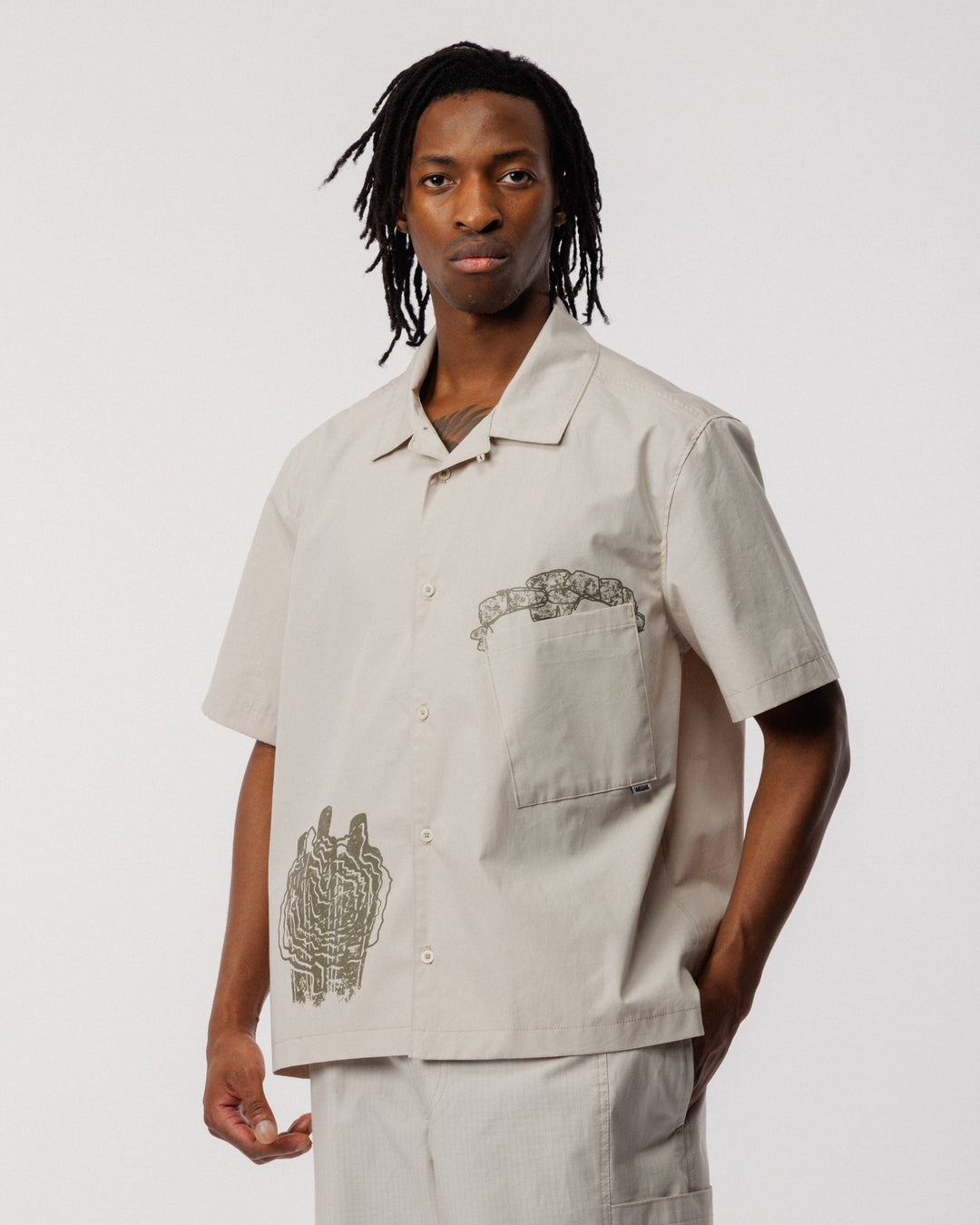 Psy-Damage Ezra Shirt - Stone