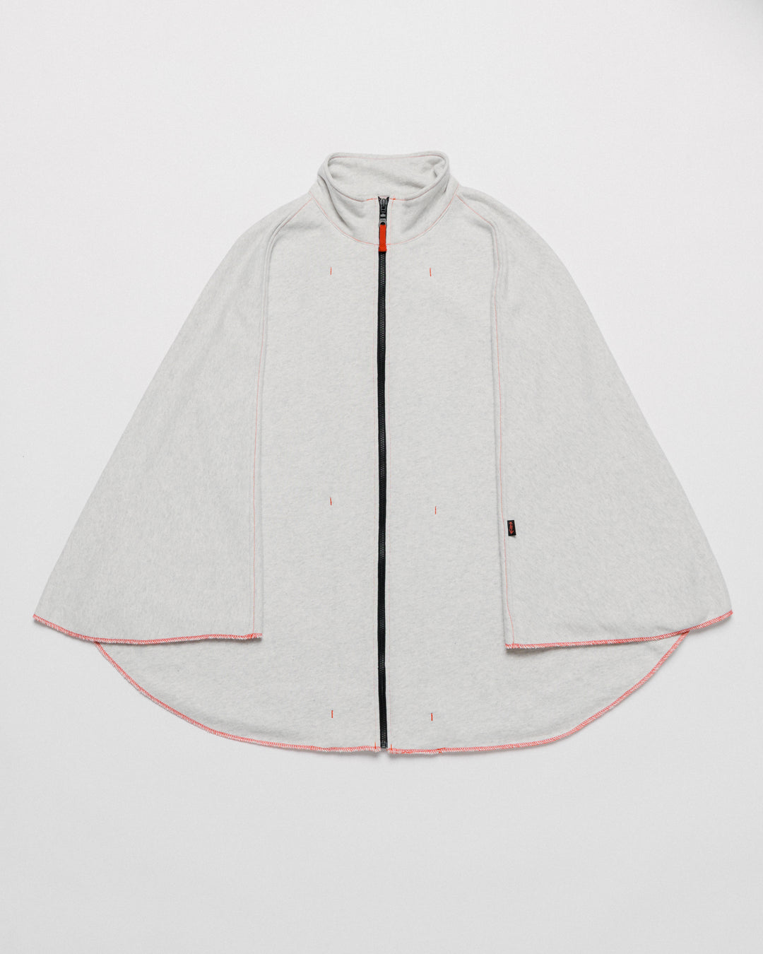 Outnback Recovery Cape in marl grey, front flat with central zip