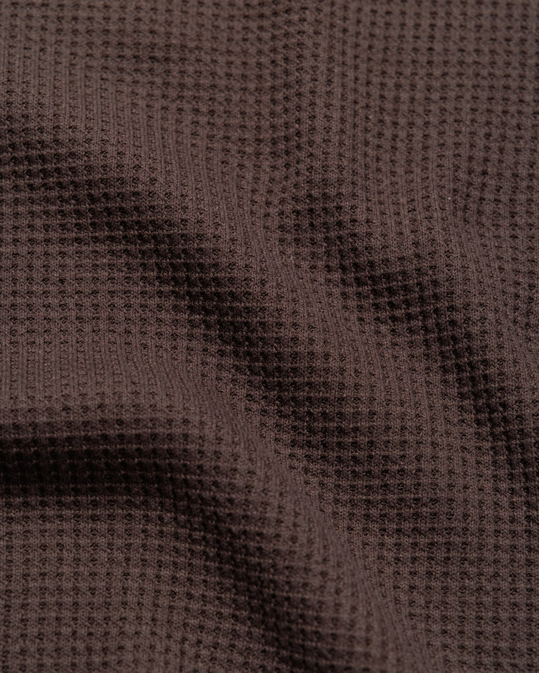 Raglan Range Waffle Knit - Chocolate Brown w Powder Blue Contrast — waffle texture macro