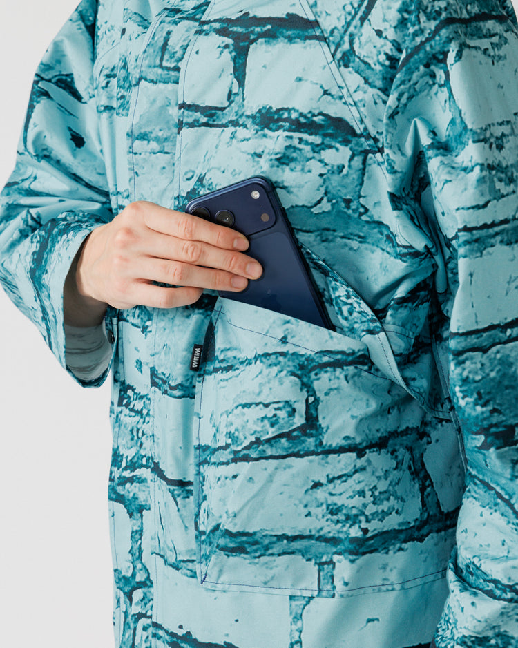 Roam Raglan Jacket - Blue Brick Camo — flap pocket fits phone