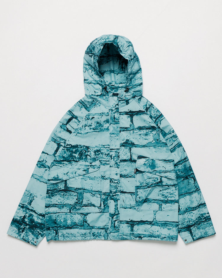 Roam Raglan Jacket - Blue Brick Camo — front flat, full garment