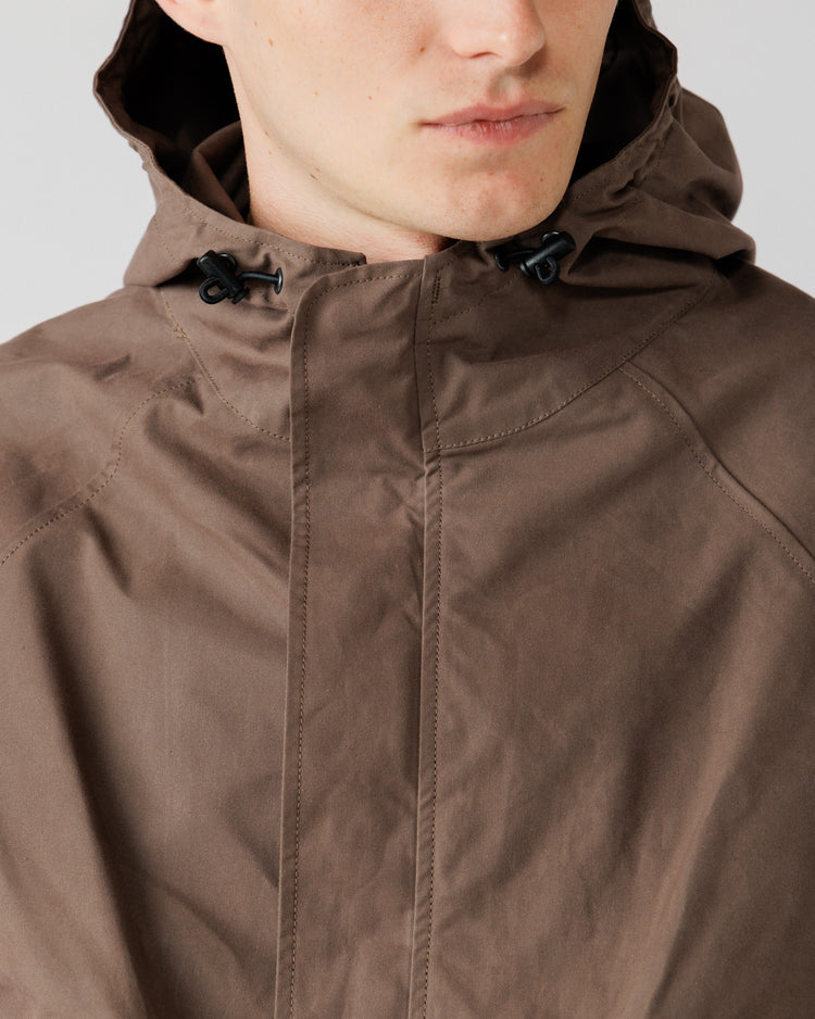 Roam Raglan Jacket - Bracken — hood drawcord toggle detail